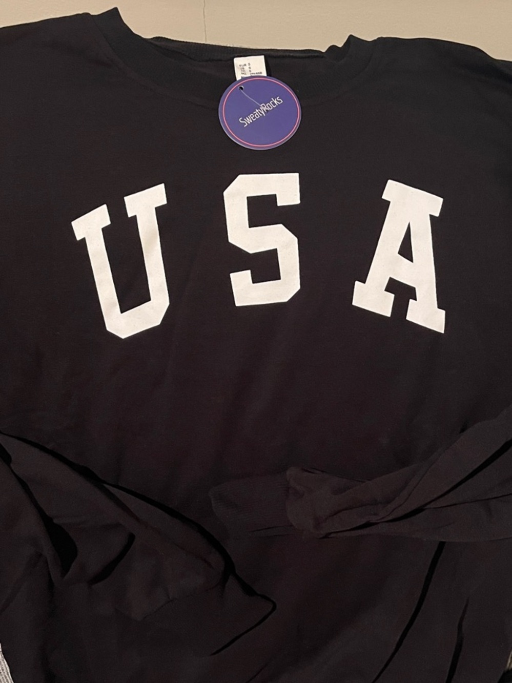 NWT USA Graphic Crewneck Sweater - Black